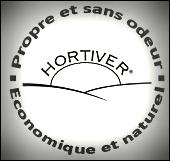 Logo hortiver économique et naturel, propre et sans odeur.